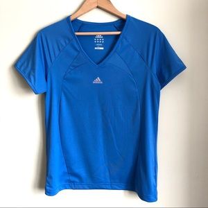Adidas ClimaCool blue training short sleeve top size medium womens